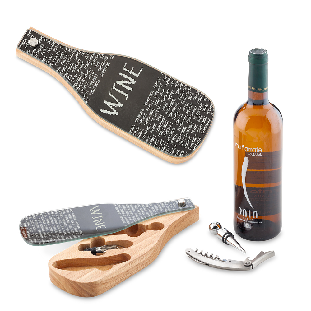 Set De Vino Con Vidrio