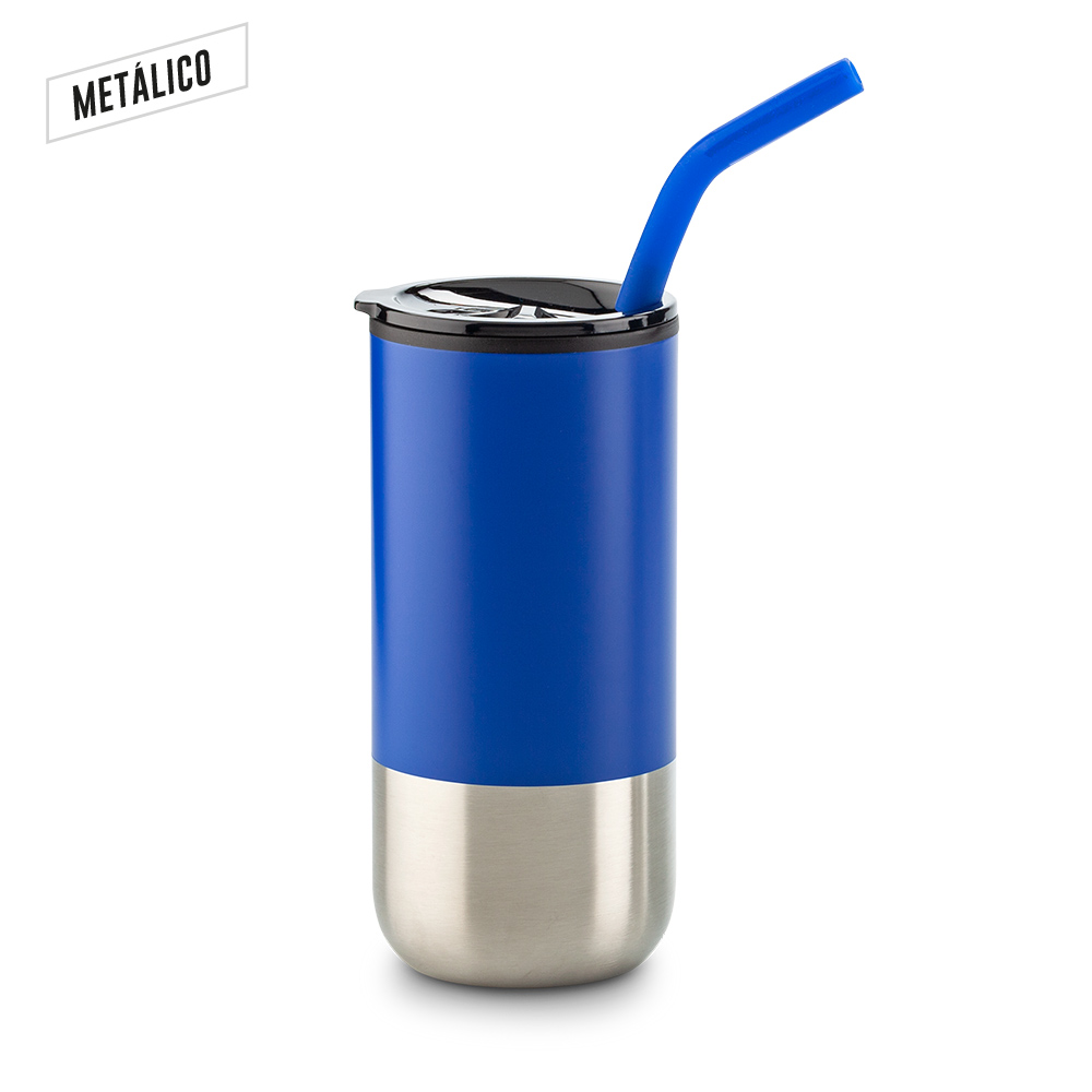 Mug Metálico con Pitillo 600ml - Imagen 2