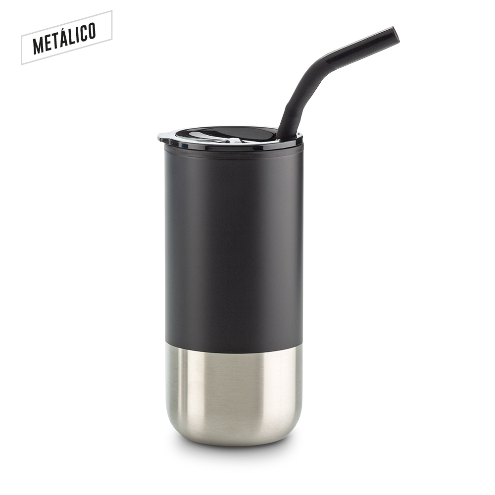 Mug Metálico con Pitillo 600ml - Imagen 3