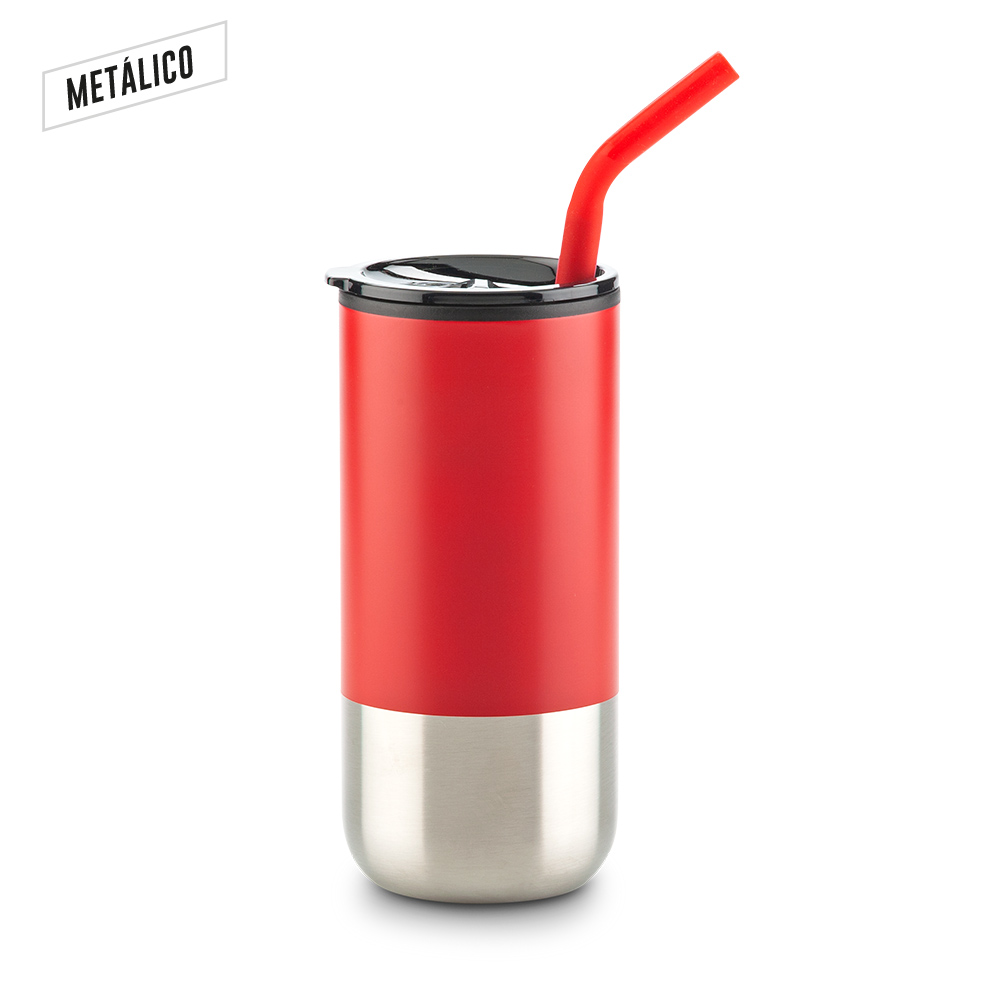 Mug Metálico con Pitillo 600ml - Imagen 4