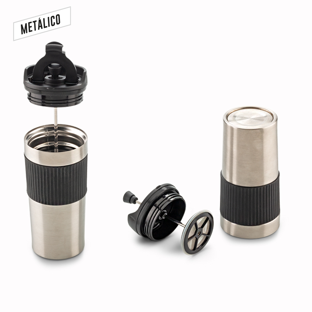 Mug Metálico con Prensa Francesa 450ml - Imagen 2