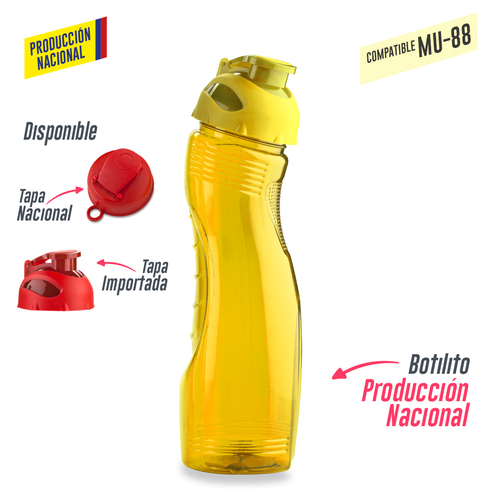 Botilito Saturno PVC 850ML (Tapa MU-35-Tapa-MU-89) - Imagen 2