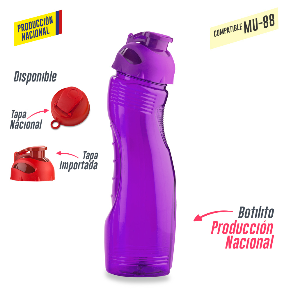 Botilito Saturno PVC 850ML (Tapa MU-35-Tapa-MU-89) - Imagen 4