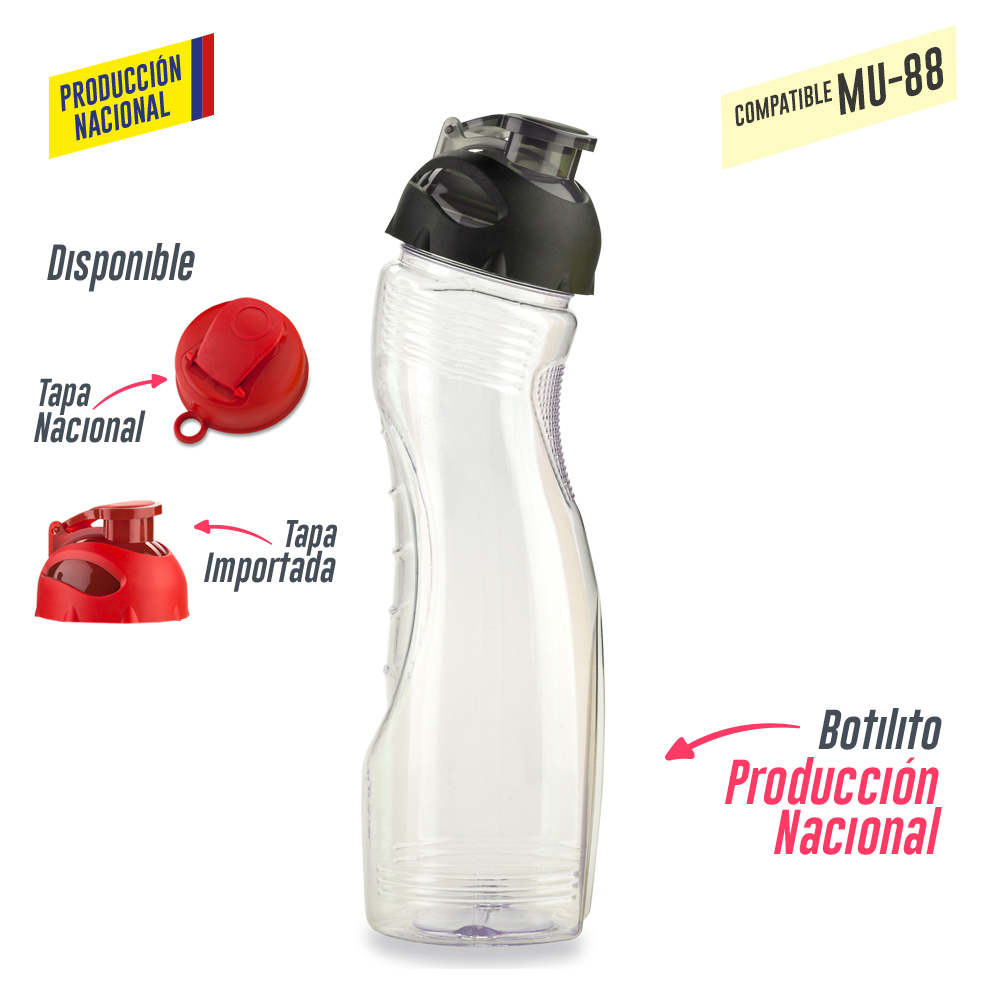 Botilito Saturno PVC 850ML (Tapa MU-35-Tapa-MU-89) - Imagen 7