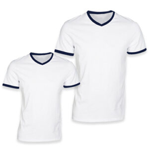 T-Shirt Dama Cuello V Manga Contraste Talla / S
